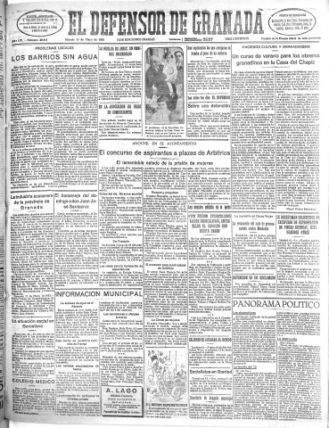 'El Defensor de Granada  : diario político independiente' - Año LIV Número 28665 Ed. Mañana - 1933 Mayo 13