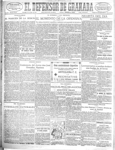 'El Defensor de Granada  : diario político independiente' - Año LIV Número 28679 Ed. Mañana - 1933 Mayo 21