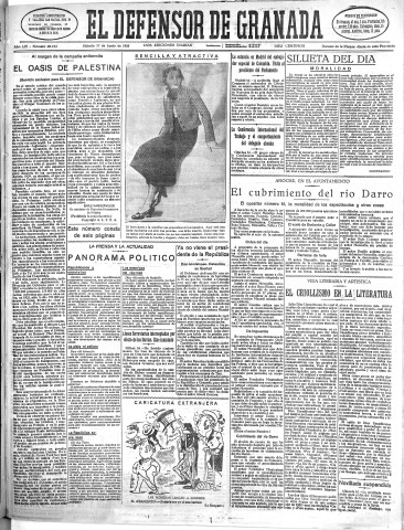 'El Defensor de Granada  : diario político independiente' - Año LIV Número 28723 Ed. Mañana - 1933 Junio 17