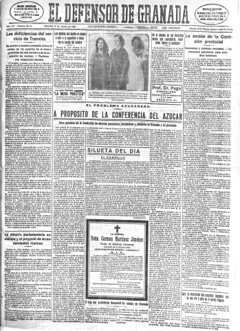 'El Defensor de Granada  : diario político independiente' - Año LIV Número 28819 Ed. Mañana - 1933 Agosto 16