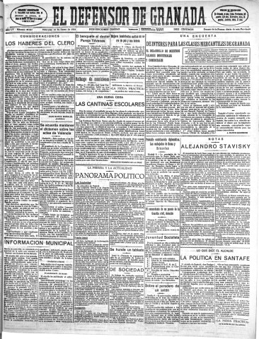 'El Defensor de Granada  : diario político independiente' - Año LV Número 29067 Ed. Mañana - 1934 Enero 10
