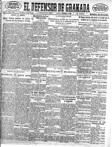 'El Defensor de Granada  : diario político independiente' - Año LV Número 29068 Ed. Tarde - 1934 Enero 10