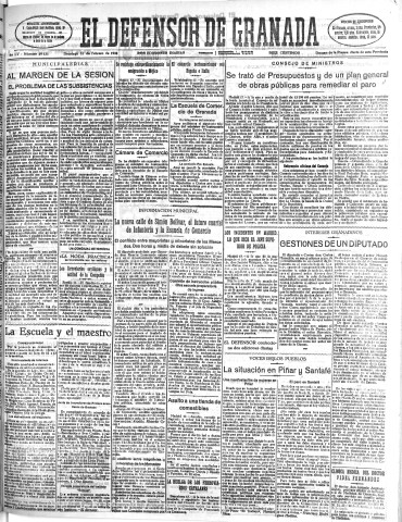 'El Defensor de Granada  : diario político independiente' - Año LV Número 29135 Ed. Mañana - 1934 Febrero 18