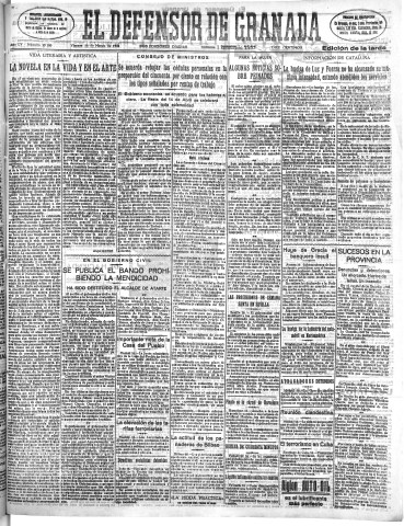 'El Defensor de Granada  : diario político independiente' - Año LV Número 29180 Ed. Tarde - 1934 Marzo 16