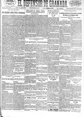 'El Defensor de Granada  : diario político independiente' - Año LV Número 29223 Ed. Mañana - 1934 Abril 12