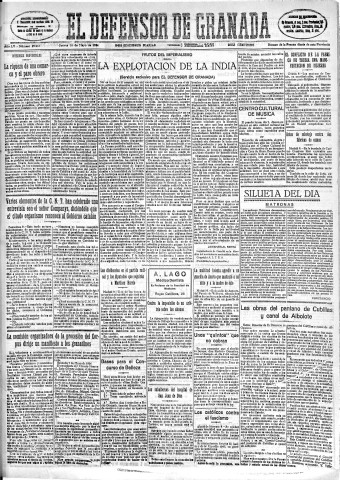 'El Defensor de Granada  : diario político independiente' - Año LV Número 29267 Ed. Mañana - 1934 Mayo 10