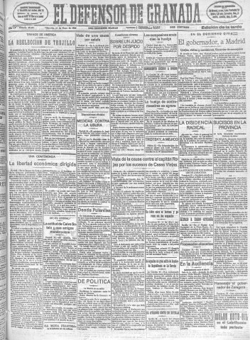 'El Defensor de Granada  : diario político independiente' - Año LV Número 29289 Ed. Tarde - 1934 Mayo 23