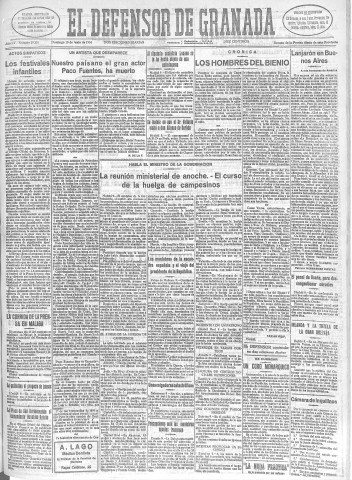 'El Defensor de Granada  : diario político independiente' - Año LV Número 29318 Ed. Mañana - 1934 Junio 10