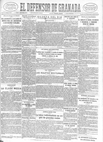 'El Defensor de Granada  : diario político independiente' - Año LV Número 29337 Ed. Mañana - 1934 Junio 23