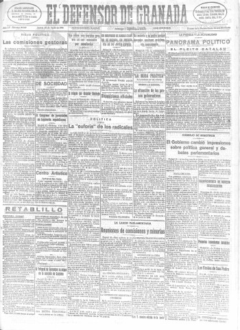 'El Defensor de Granada  : diario político independiente' - Año LV Número 29349 Ed. Mañana - 1934 Junio 28