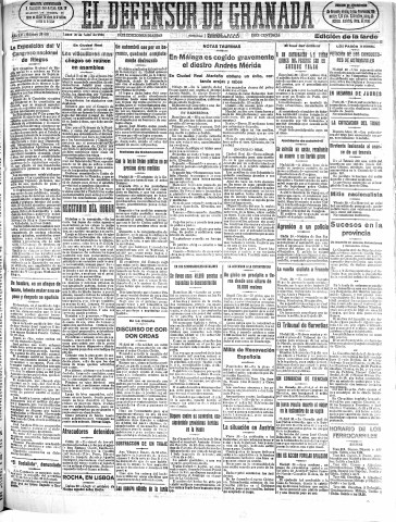 'El Defensor de Granada  : diario político independiente' - Año LV Número 29400 Ed. Tarde - 1934 Julio 30