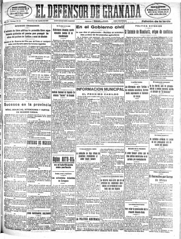 'El Defensor de Granada  : diario político independiente' - Año LV Número 29416 Ed. Tarde - 1934 Agosto 08