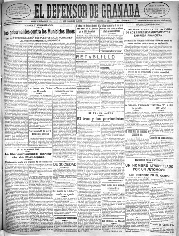 'El Defensor de Granada  : diario político independiente' - Año LV Número 29437 Ed. Mañana - 1934 Agosto 21