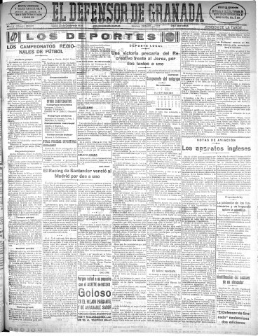 'El Defensor de Granada  : diario político independiente' - Año LV Número 29541 Ed. Mañana - 1934 Octubre 21