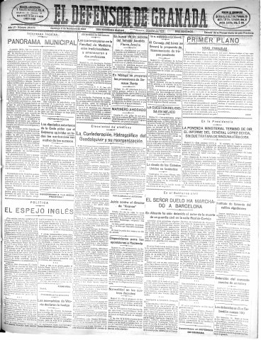 'El Defensor de Granada  : diario político independiente' - Año LV Número 29578 Ed. Mañana - 1934 Noviembre 11