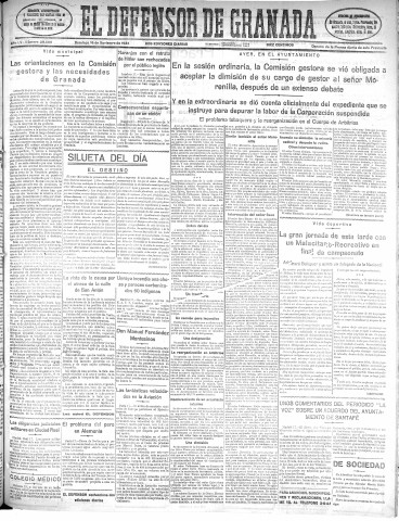 'El Defensor de Granada  : diario político independiente' - Año LV Número 29590 Ed. Mañana - 1934 Noviembre 18