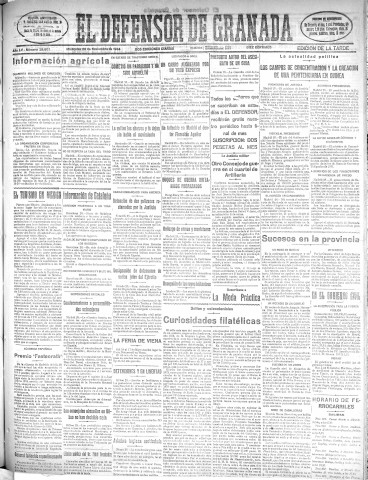 'El Defensor de Granada  : diario político independiente' - Año LV Número 29607 Ed. Tarde - 1934 Noviembre 28