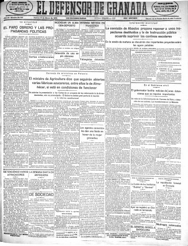 'El Defensor de Granada  : diario político independiente' - Año LVI Número 29780 Ed. Mañana - 1935 Marzo 15