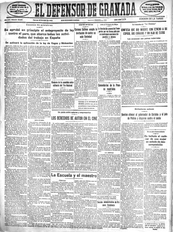 'El Defensor de Granada  : diario político independiente' - Año LVI Número 29851 Ed. Tarde - 1935 Abril 26