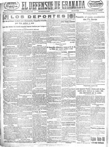 'El Defensor de Granada  : diario político independiente' - Año LVI Número 29877 Ed. Tarde - 1935 Mayo 13