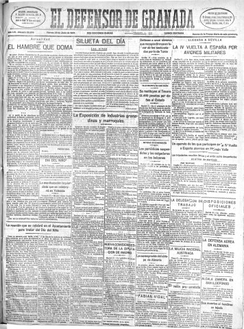 'El Defensor de Granada  : diario político independiente' - Año LVI Número 29956 Ed. Mañana - 1935 Junio 28