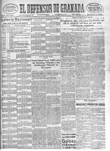 'El Defensor de Granada  : diario político independiente' - Año LVI Número 30067 Ed. Tarde - 1935 Septiembre 02