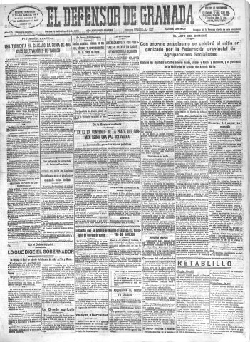 'El Defensor de Granada  : diario político independiente' - Año LVI Número 30080 Ed. Mañana - 1935 Septiembre 10