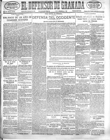 'El Defensor de Granada  : diario político independiente' - Año LVI Número 30158 Ed. Mañana - 1935 Octubre 25