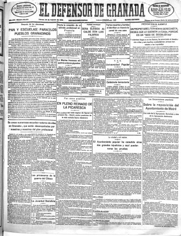 'El Defensor de Granada  : diario político independiente' - Año LVII Número 30458 Ed. Mañana - 1936 Febrero 28