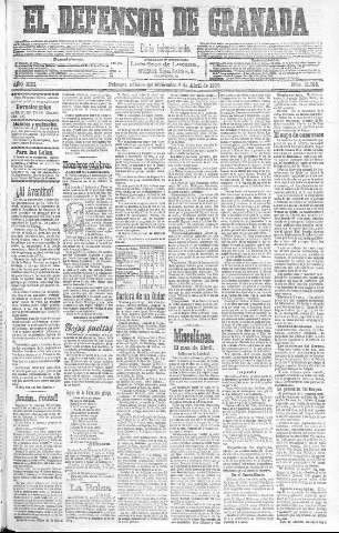 'El Defensor de Granada  : diario político independiente' - Año XXI Número 11796  - 1900 Abril 04