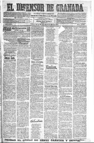 'El Defensor de Granada  : diario político independiente' - Año XXII Número 12103  - 1901 Abril 02