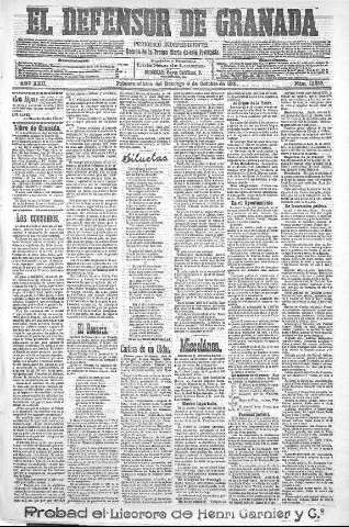'El Defensor de Granada  : diario político independiente' - Año XXII Número 12252  - 1901 Octubre 06