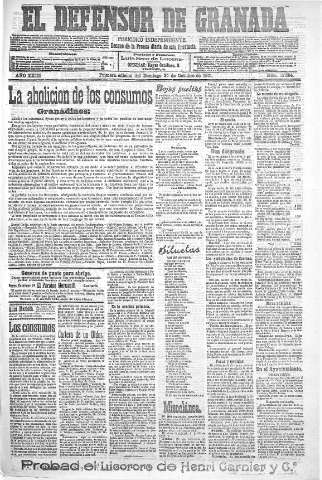 'El Defensor de Granada  : diario político independiente' - Año XXIII Número 12264  - 1901 Octubre 20