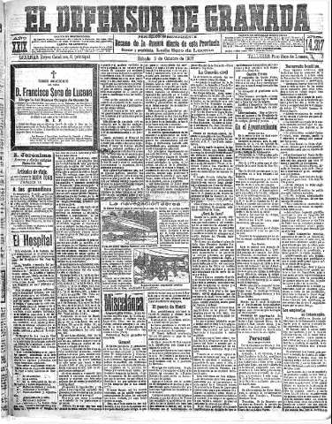 'El Defensor de Granada  : diario político independiente' - Año XXIX Número 14317  - 1907 Octubre 05