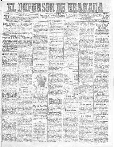 'El Defensor de Granada  : diario político independiente' - Año XXX Número 14424  - 1908 Febrero 04