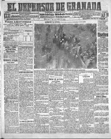 'El Defensor de Granada  : diario político independiente' - Año XXXI Número 14979  - 1909 Diciembre 01