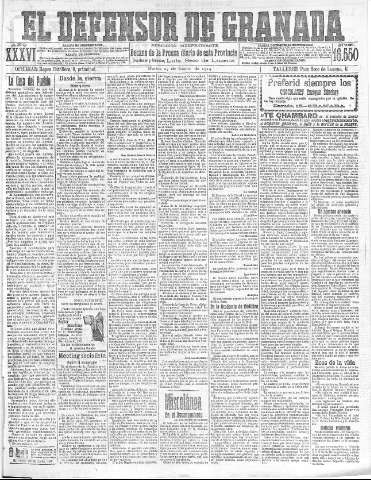 'El Defensor de Granada  : diario político independiente' - Año XXXVI Número 16550  - 1914 Enero 27