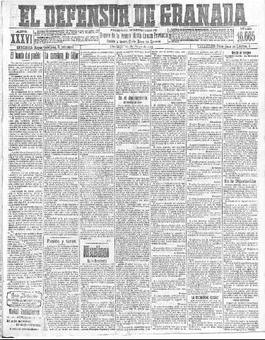 'El Defensor de Granada  : diario político independiente' - Año XXXVI Número 16665  - 1914 Mayo 24