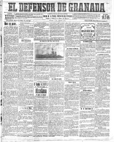 'El Defensor de Granada  : diario político independiente' - Año XXXVI Número 16746  - 1914 Agosto 11