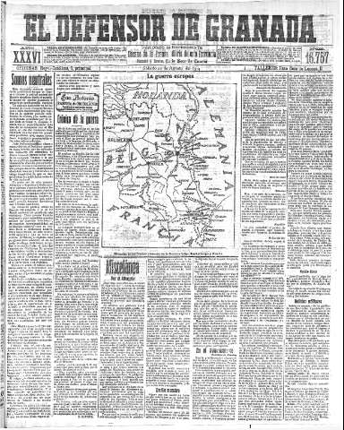 'El Defensor de Granada  : diario político independiente' - Año XXXVI Número 16757  - 1914 Agosto 22