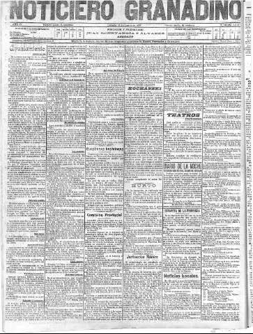 'Noticiero Granadino' - Año IV Número 1019  - 1907 Enero 19