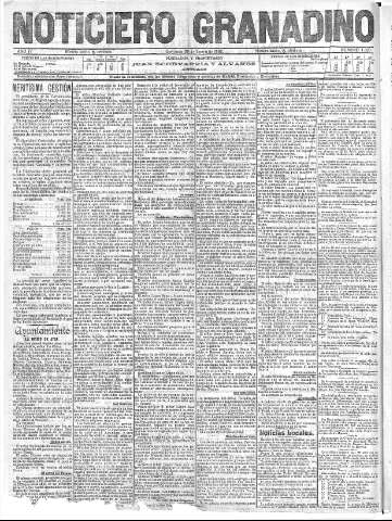 'Noticiero Granadino' - Año IV Número 1020  - 1907 Enero 20