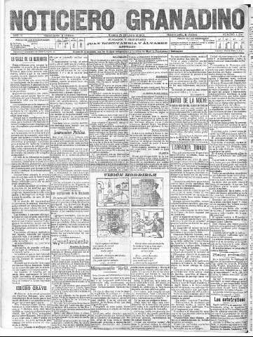 'Noticiero Granadino' - Año IV Número 1024  - 1907 Enero 25