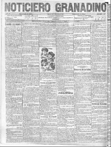 'Noticiero Granadino' - Año IV Número 1049  - 1907 Febrero 23