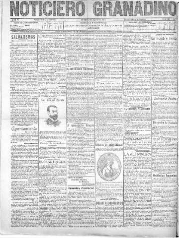 'Noticiero Granadino' - Año IV Número 1186  - 1907 Agosto 02