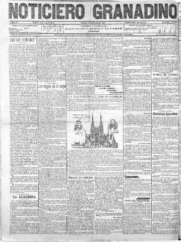 'Noticiero Granadino' - Año IV Número 1189  - 1907 Agosto 06