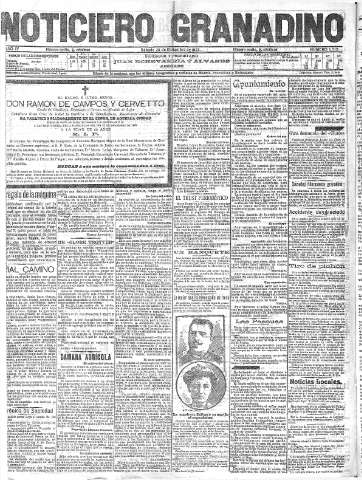 'Noticiero Granadino' - Año IV Número 1312  - 1907 Diciembre 28
