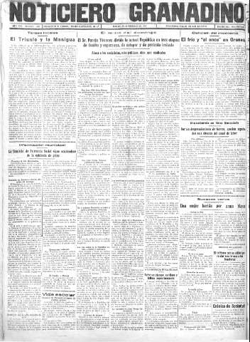 'Noticiero Granadino' - Año XXX Número 9436  - 1933 Febrero 14