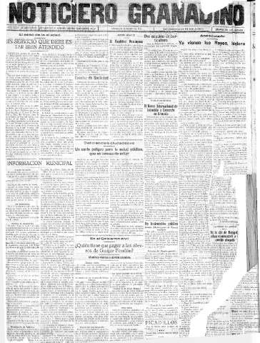 'Noticiero Granadino' - Año XXXIII Número 10317  - 1936 Enero 04