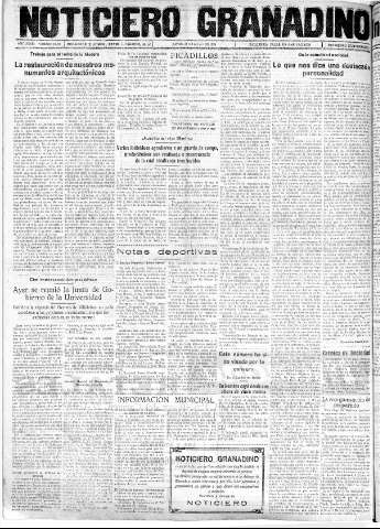 'Noticiero Granadino' - Año XXXIII Número 10425  - 1936 Mayo 14